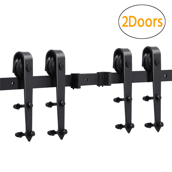 Micozy Sliding Barn Door Hardware Hangers Rollers 2Pc Black J Shape Hangers,Hardware for Barn Door,Antique Style,Sliding Smoothly Quietly,Factory Outlet Upgraded Version Quality Carbon Steel 